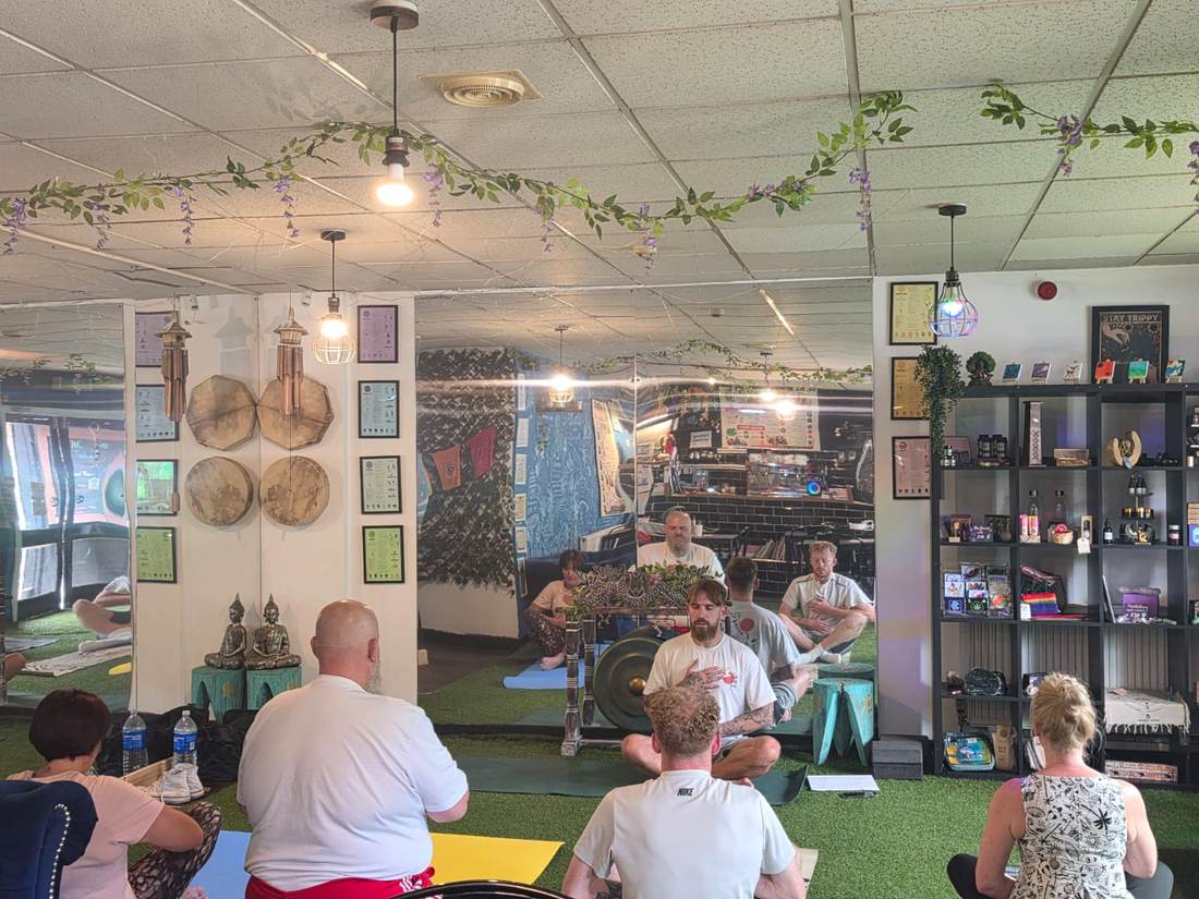 Nicky leading a group meditation
