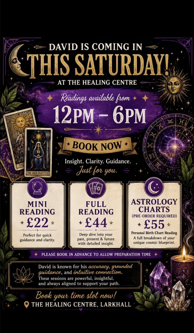 David's readings poster